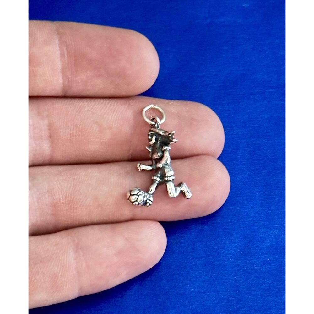 Sterling Silver Girl Soccer Player Charm, Sterling Silver Female Soccer Charm